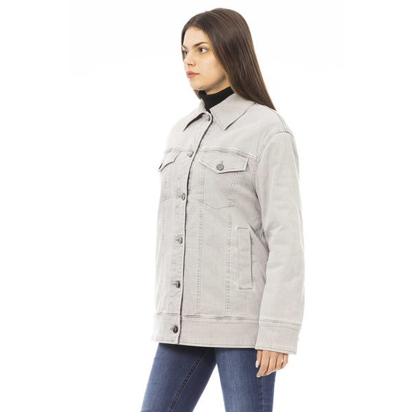 Jacob Cohen Trucker Jackets - Gray Cotton Women Jacket