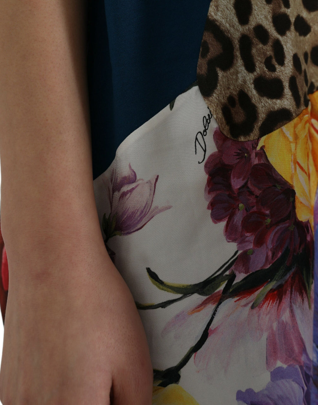 Dolce &amp; Gabbana Multicolor Patchwork Cotton Silk Blouse Top