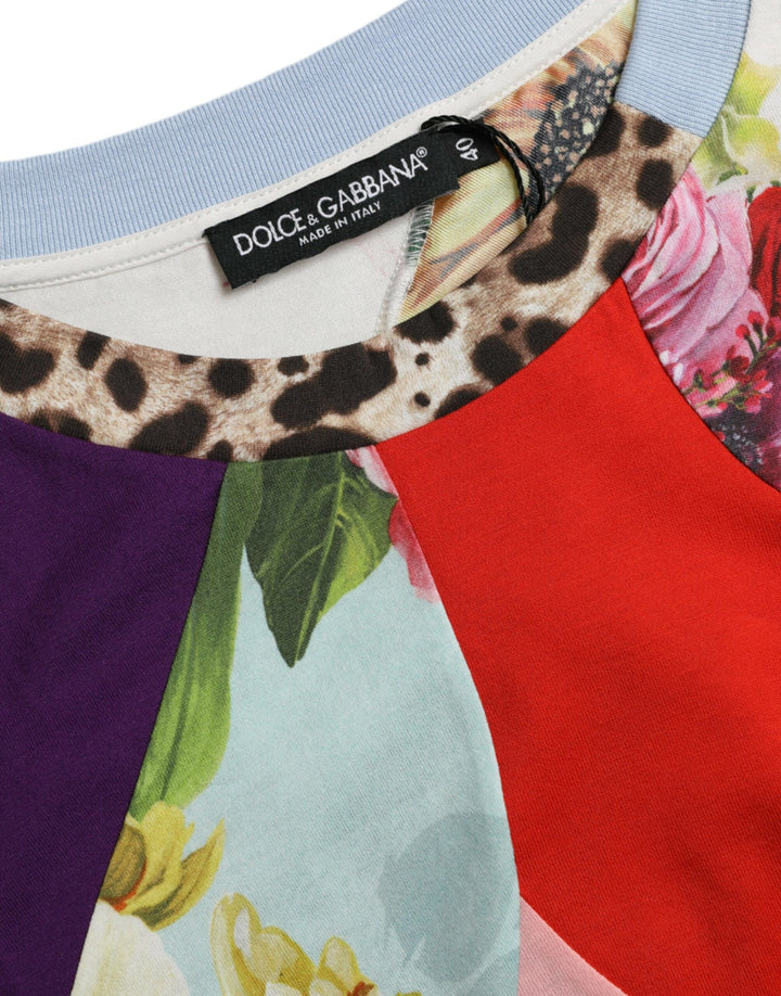 Dolce &amp; Gabbana Multicolor Patchwork Cotton Silk Blouse Top