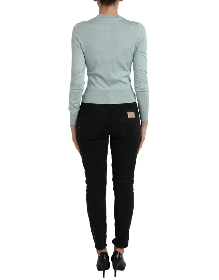 Dolce &amp;amp; Gabbana élégant cardigan en soie bleu clair