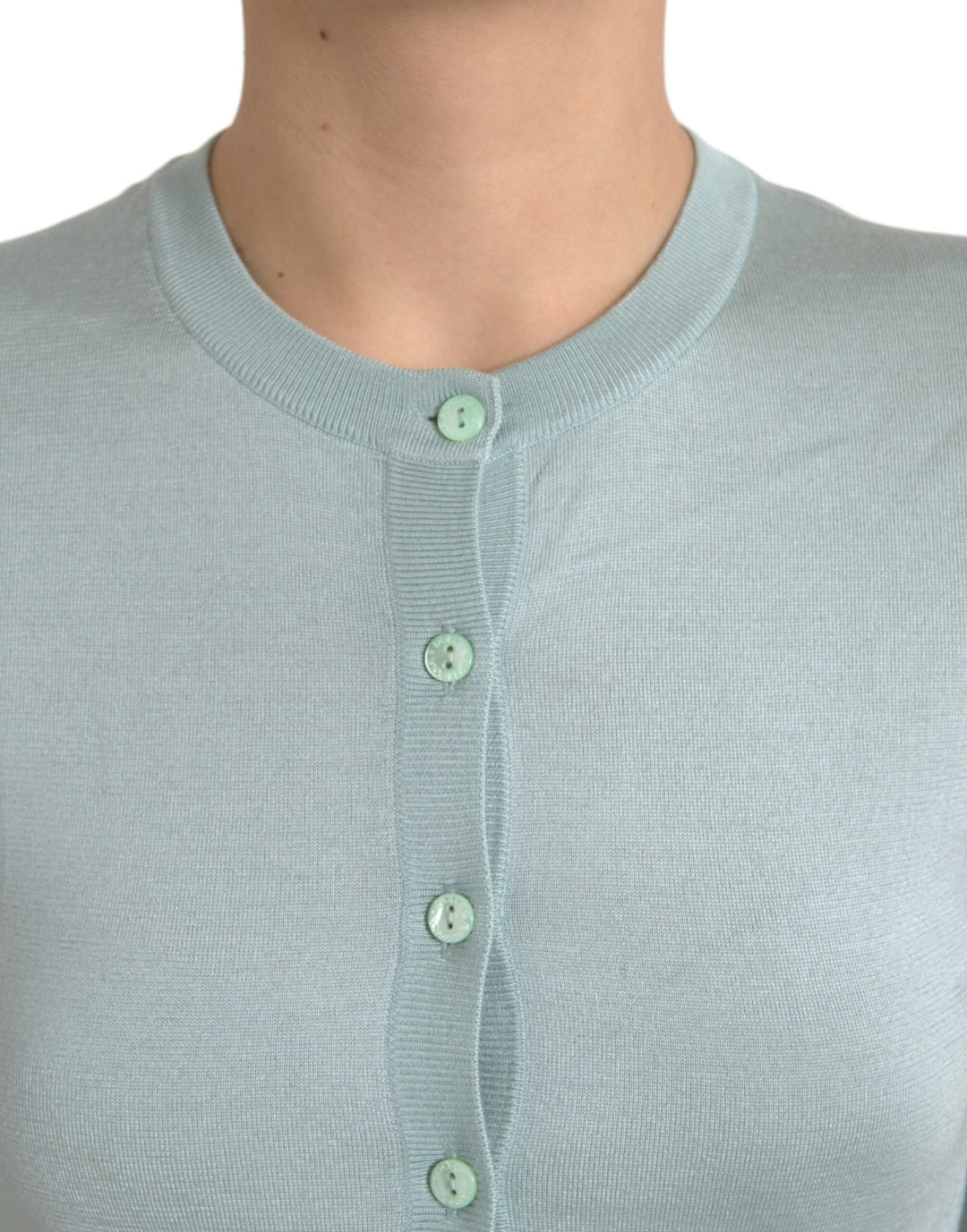 Dolce &amp;amp; Gabbana élégant cardigan en soie bleu clair
