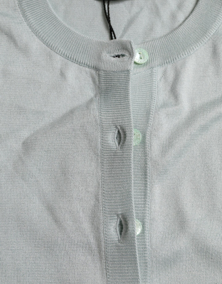 Dolce &amp;amp; Gabbana élégant cardigan en soie bleu clair