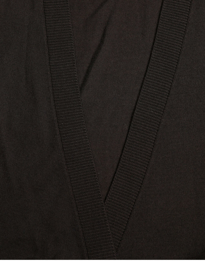 Dolce &amp; Gabbana Black Wool V-neck Crossed Cardigan Sweater