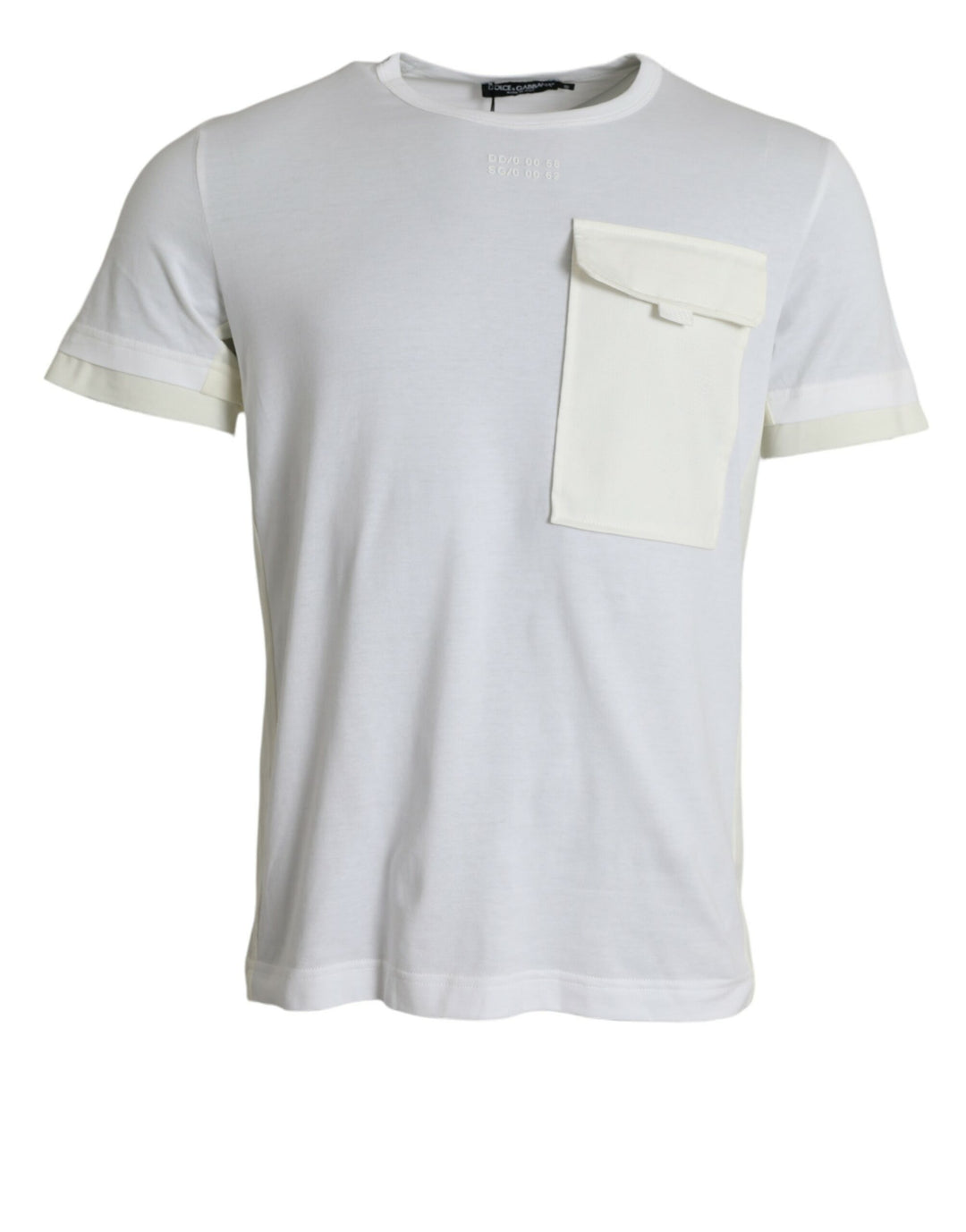 Dolce &amp; Gabbana White Cotton Pocket Short Sleeves T-shirt
