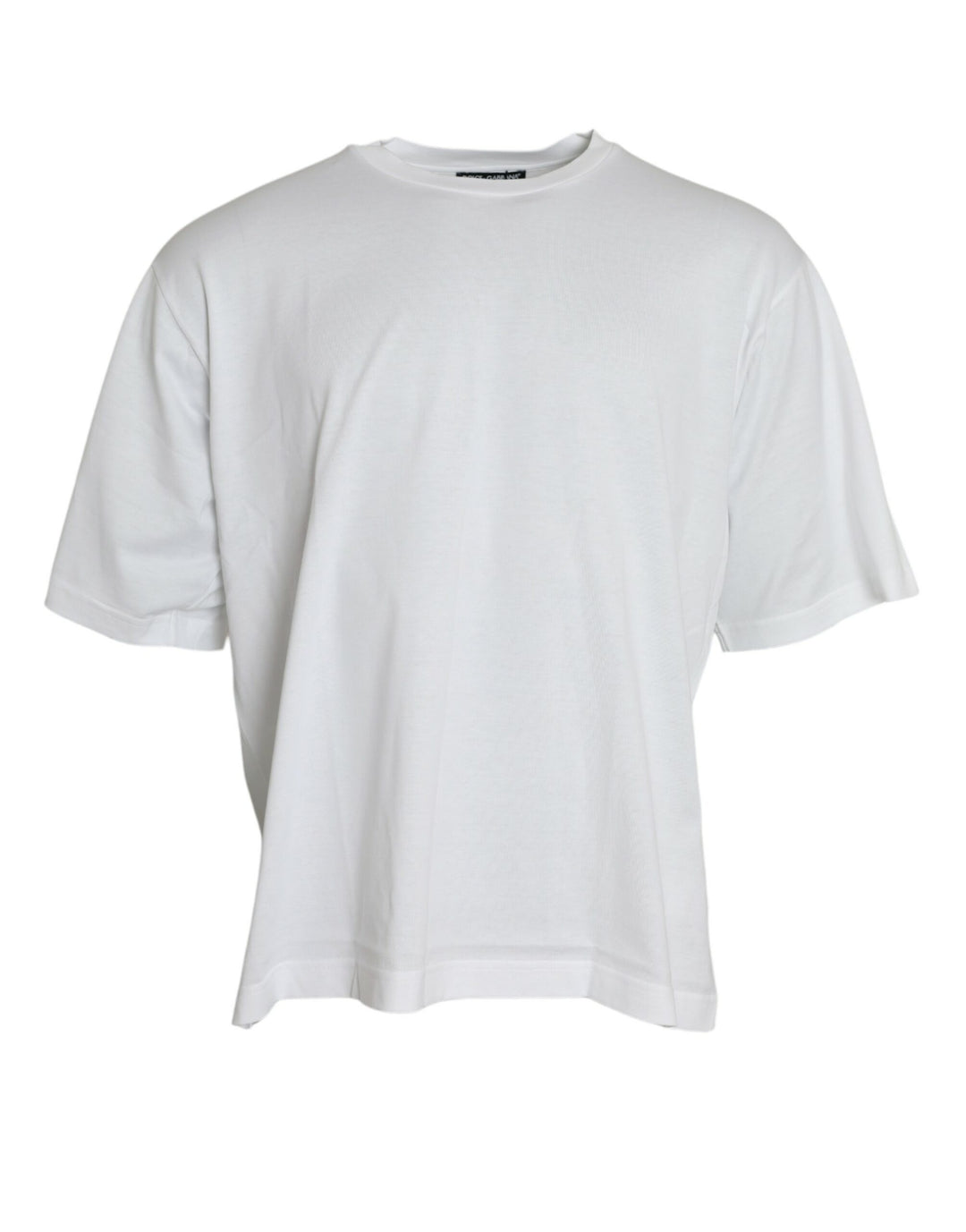 Dolce &amp; Gabbana White Cotton Short Sleeves Crewneck T-shirt
