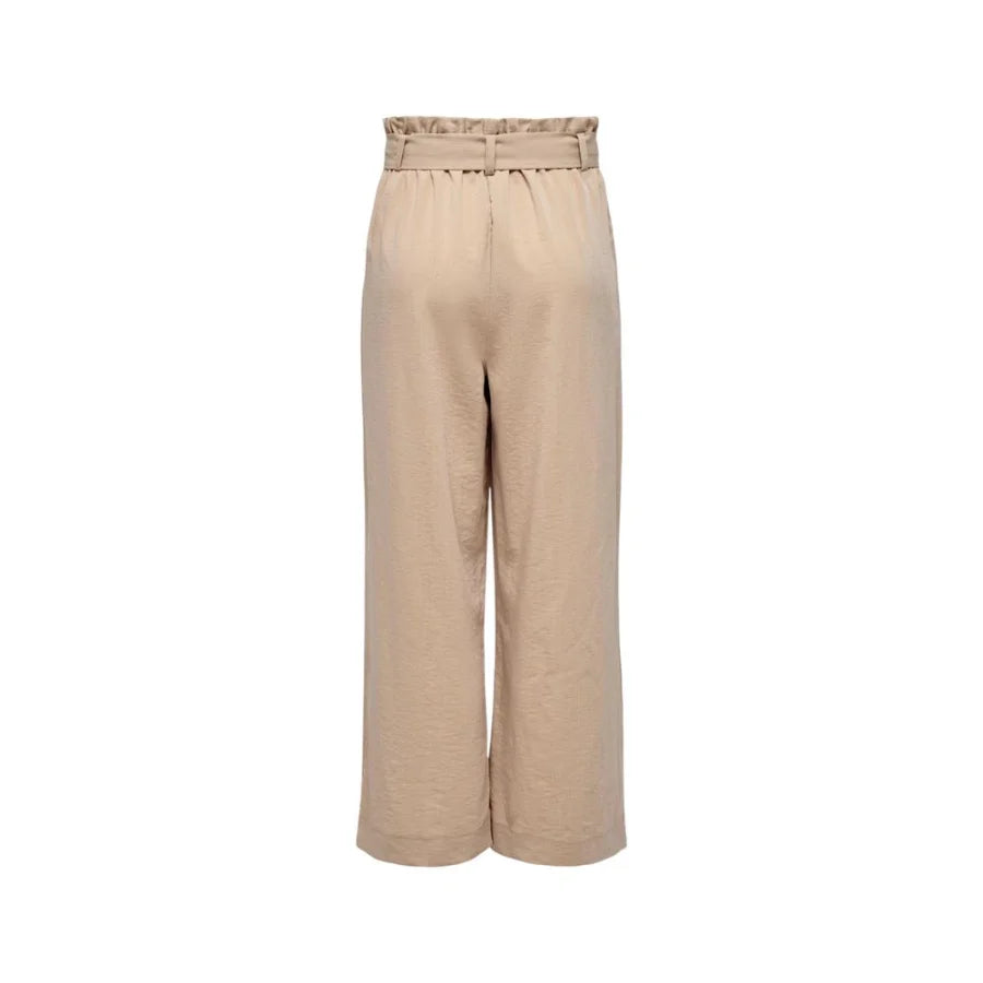 Only Beige Viscose Casual Pants