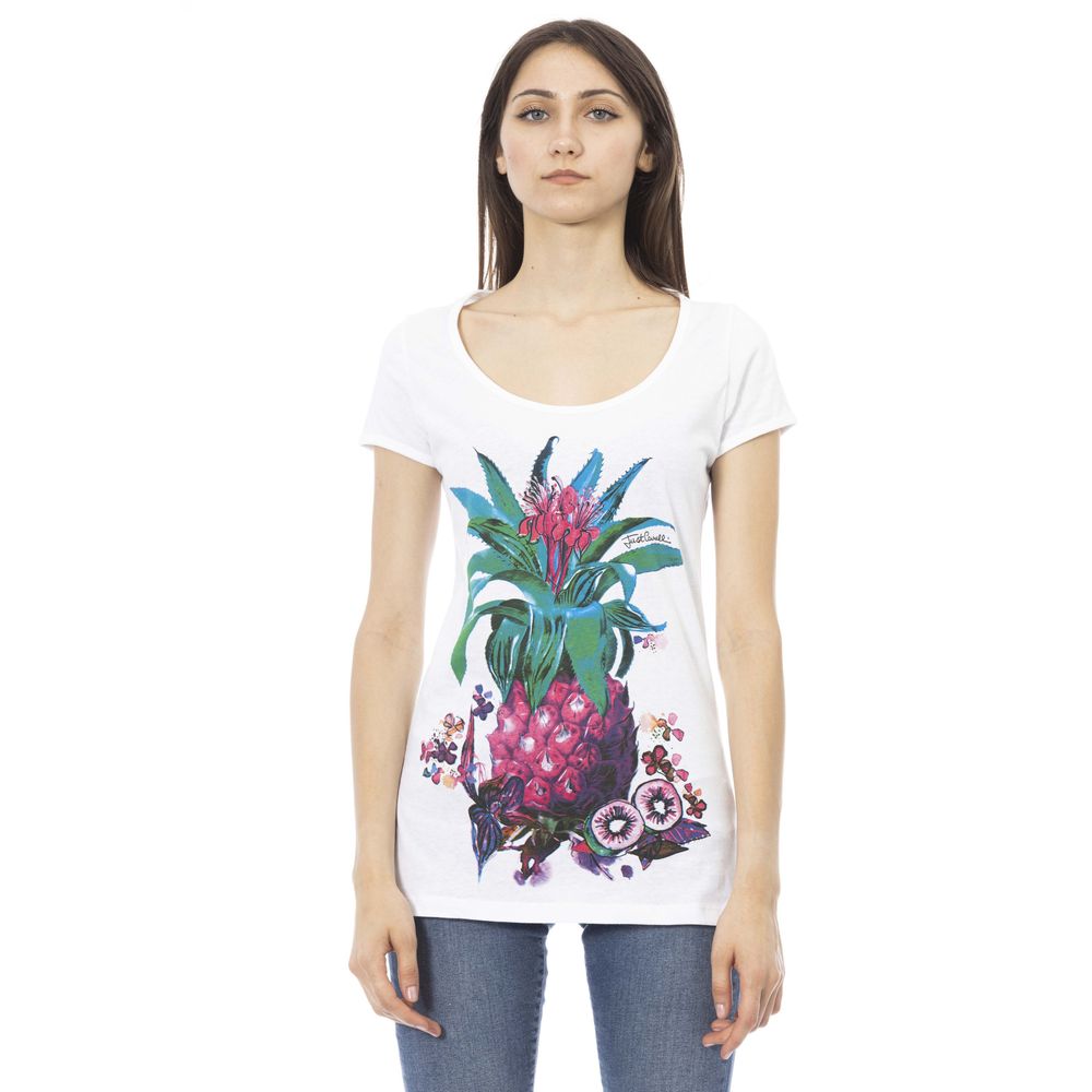 Camiseta blanca de algodón para mujer de Just Cavalli