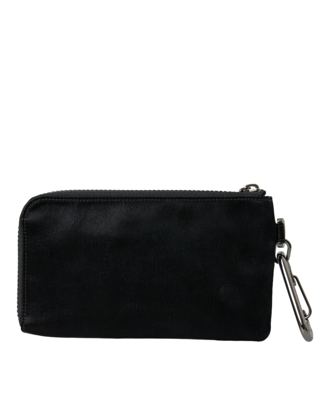 Dolce &amp; Gabbana Black Nylon Logo Plaque Keyring Pouch Clutch Bags