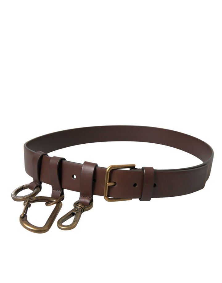 Ceinture élégante en cuir de veau marron Dolce &amp;amp; Gabbana - Accessoire intemporel