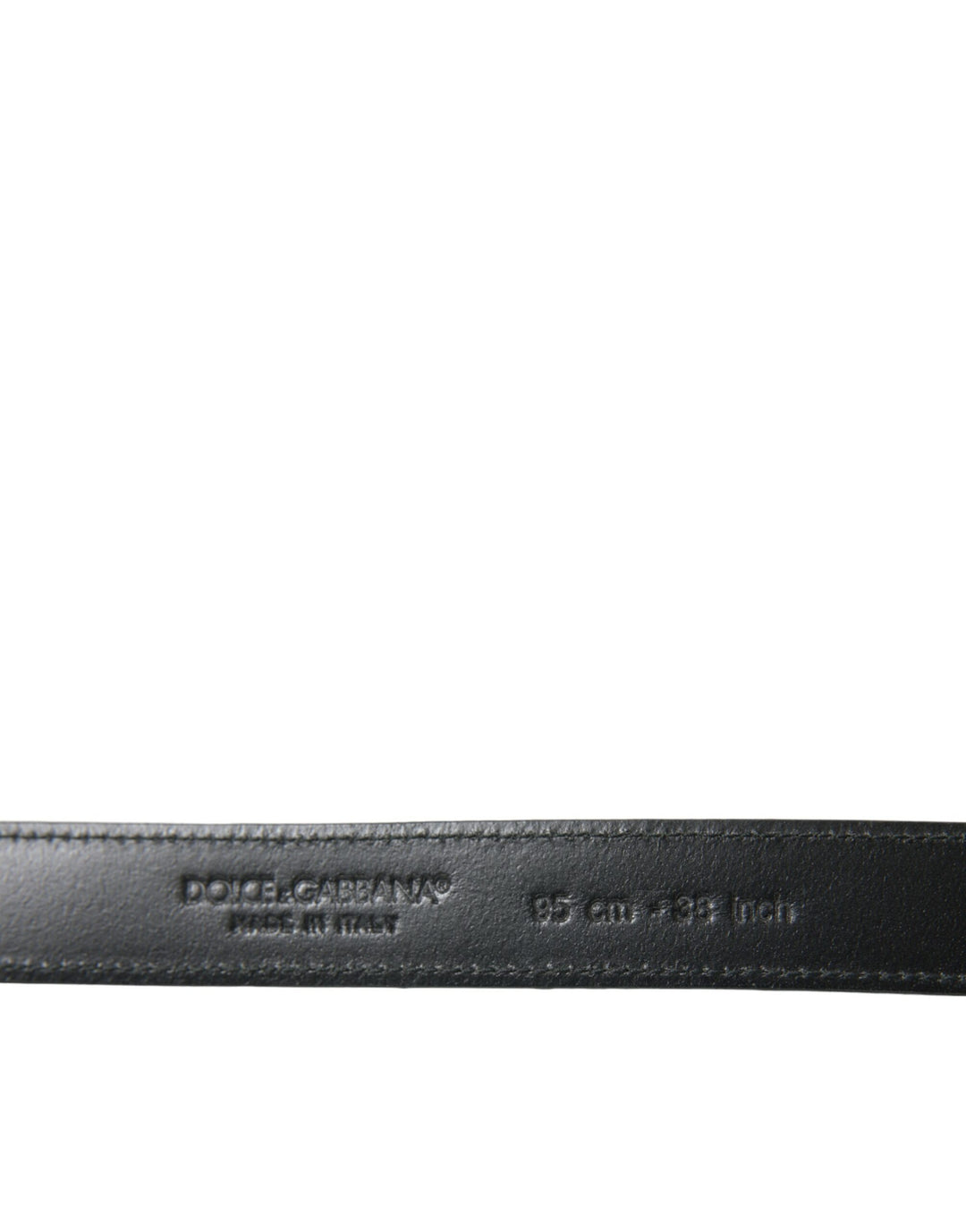 Dolce &amp; Gabbana Black Leather Silver Metal Buckle Belt