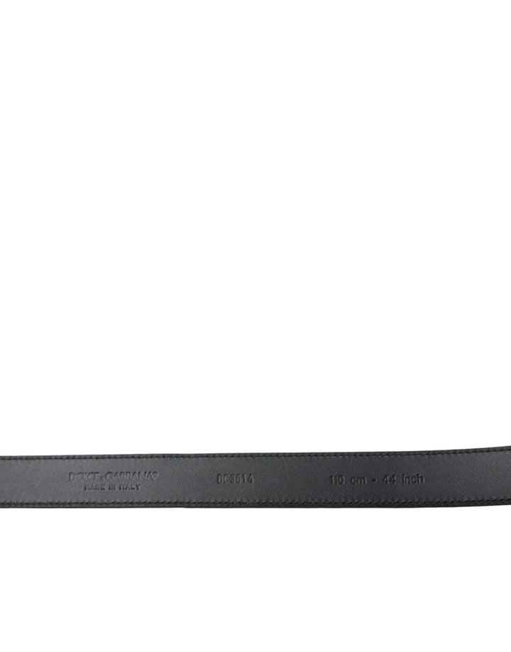 Dolce &amp; Gabbana Black Suede Leather Gold Metal Buckle Belt