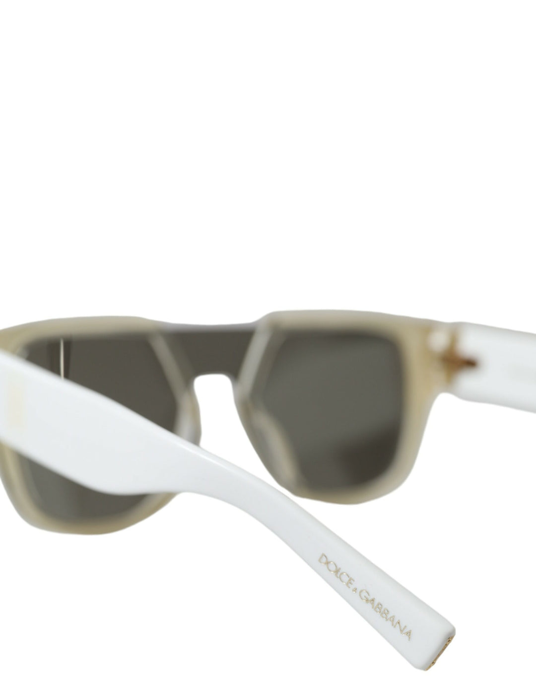 Dolce &amp; Gabbana White Acetate Mirror Lenses DG4356 Sunglasses