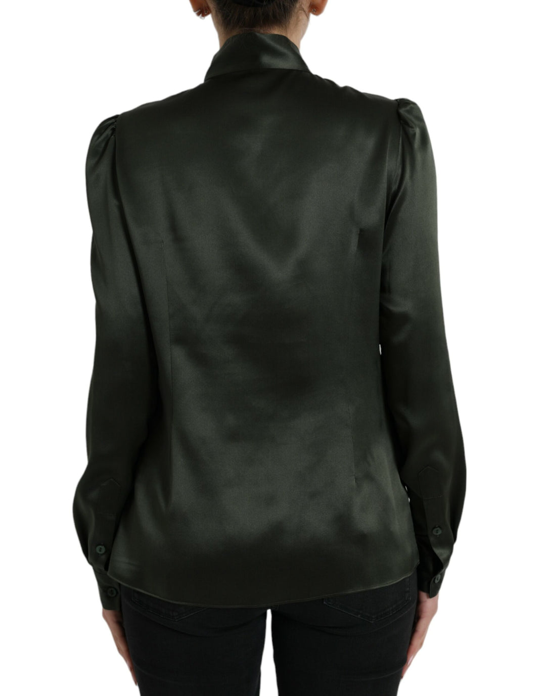 Blusa elegante de seda con cuello Ascot de Dolce &amp;amp; Gabbana