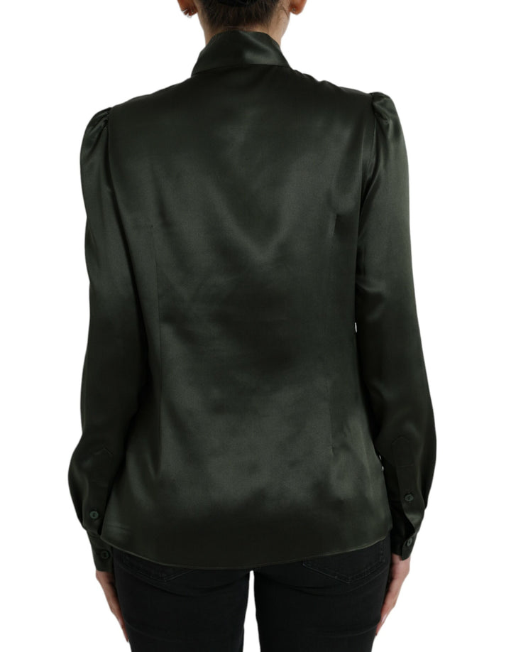 Blusa elegante de seda con cuello Ascot de Dolce &amp;amp; Gabbana