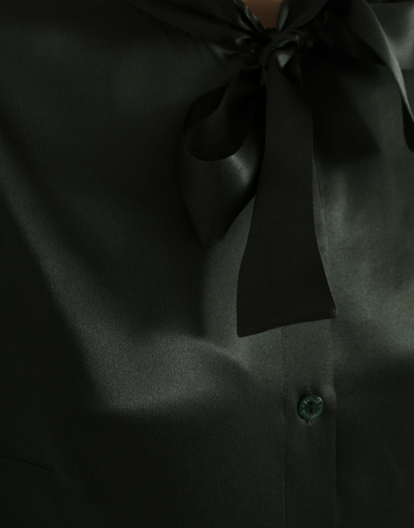 Dolce & Gabbana Gray Long Sleeves Ascot Collar Blouse Top