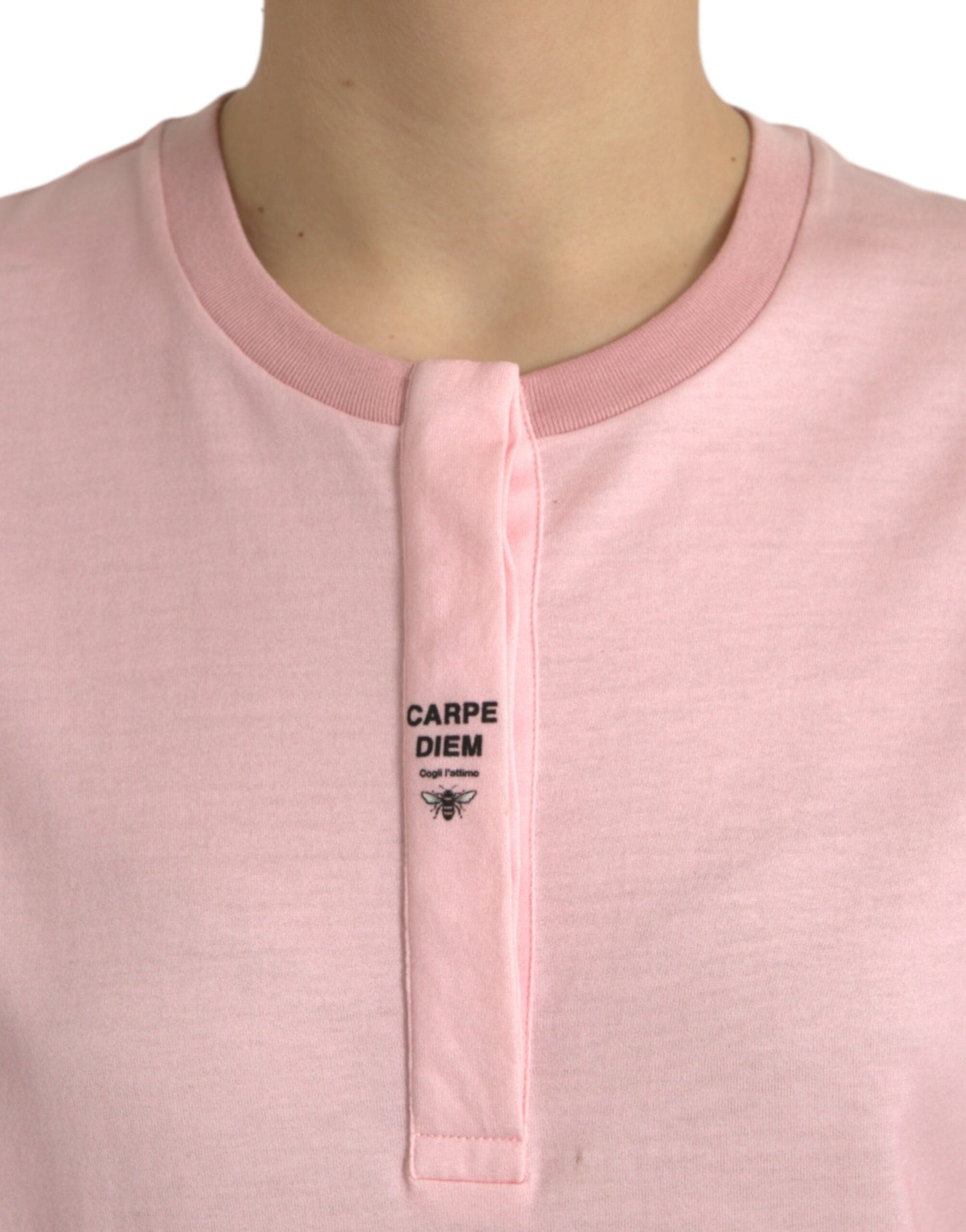 Camiseta elegante de algodón floral rosa de Dolce &amp; Gabbana