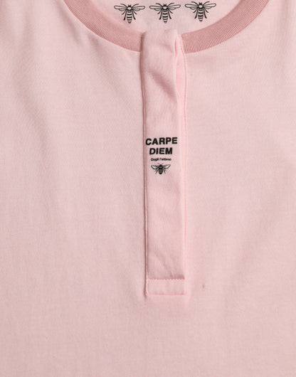 Camiseta elegante de algodón floral rosa de Dolce &amp; Gabbana