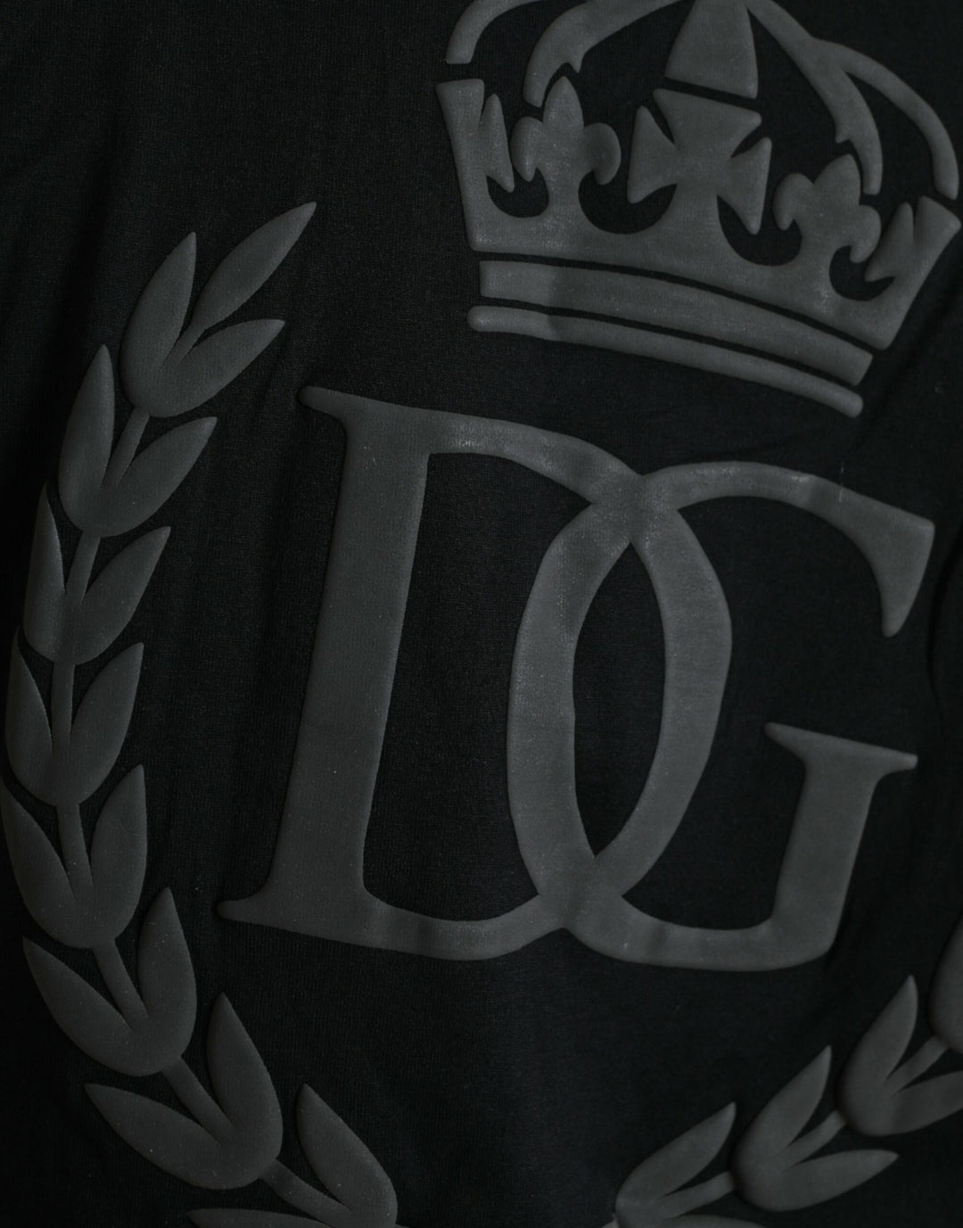 Dolce &amp; Gabbana Black Logo Embossed Crew Neck Short Sleeves T-shirt