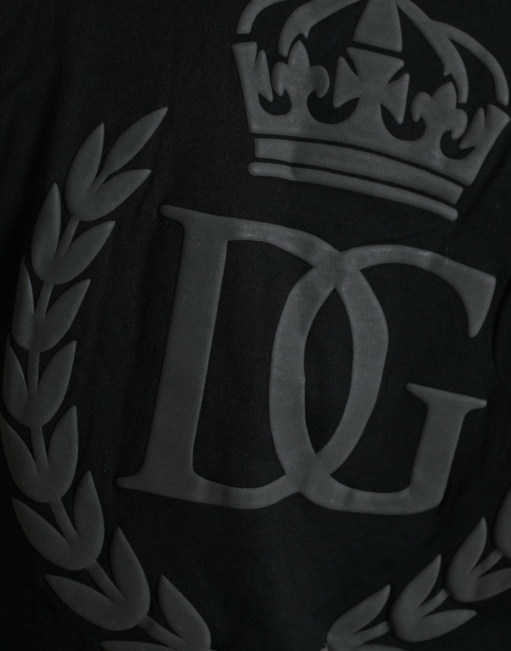 Dolce &amp; Gabbana Black Logo Embossed Crew Neck Short Sleeves T-shirt