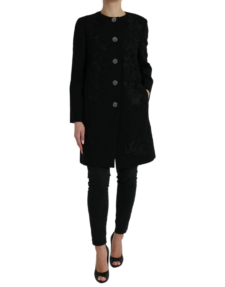 Gabardina elegante de lana con botones florales de Dolce &amp;amp; Gabbana