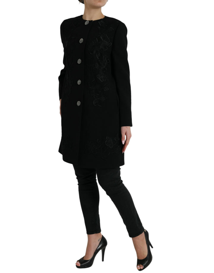 Gabardina elegante de lana con botones florales de Dolce &amp;amp; Gabbana