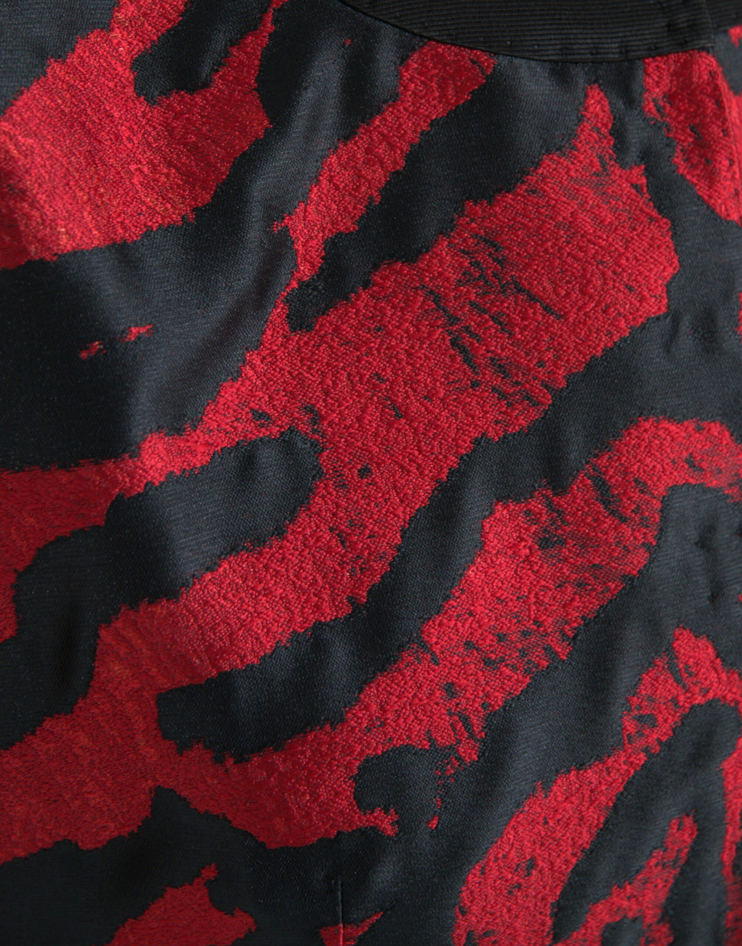 Dolce &amp; Gabbana Black Red Patterned Cropped Coat Jacket