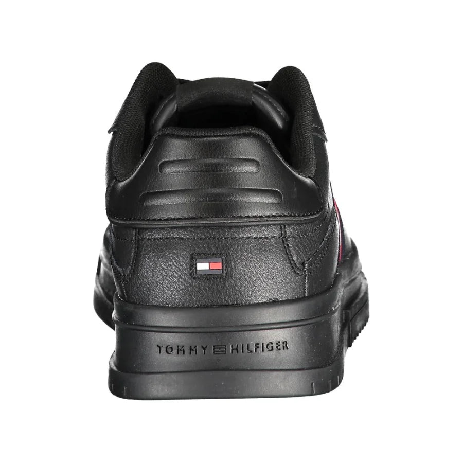 Tommy Hilfiger Black Leather Men’s Sneaker
