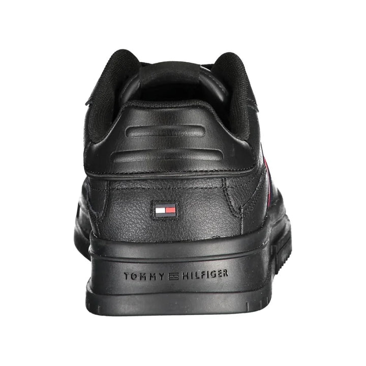 Tommy Hilfiger Black Leather Men’s Sneaker