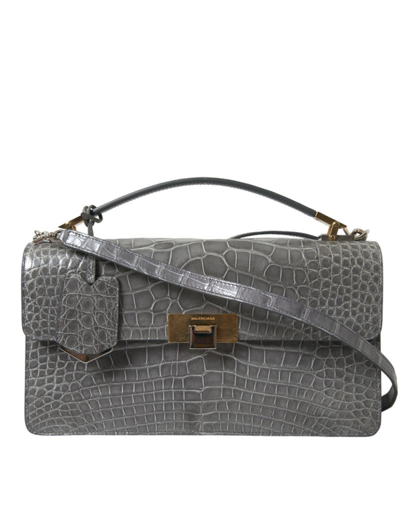Balenciaga - Gray Exotic Leather Medium Shoulder Hand Purse Bag