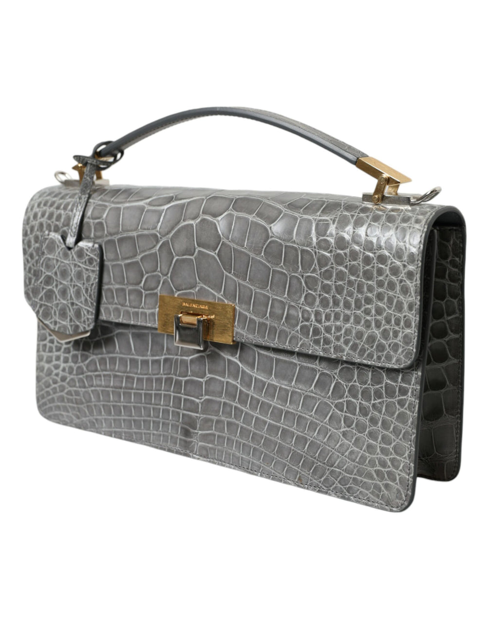 Balenciaga - Gray Exotic Leather Medium Shoulder Hand Purse Bag