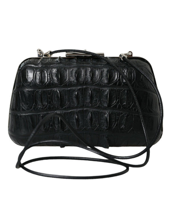 Balenciaga - Black Exotic Skin Leather Shoulder Crossbody Box Clutch Bag