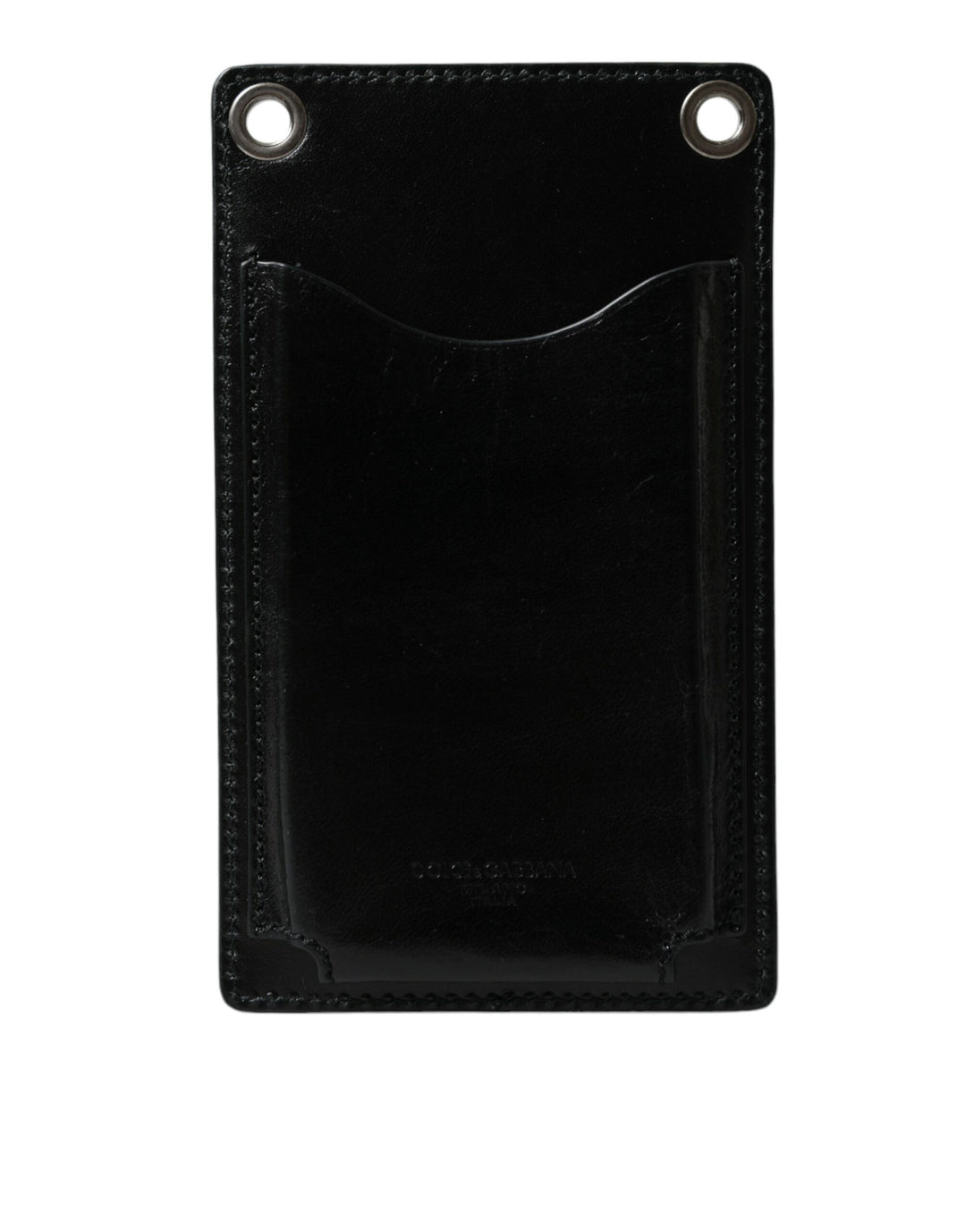Dolce &amp; Gabbana Wallet Black Horse Leather Zip Logo Cross Body Phone Slot