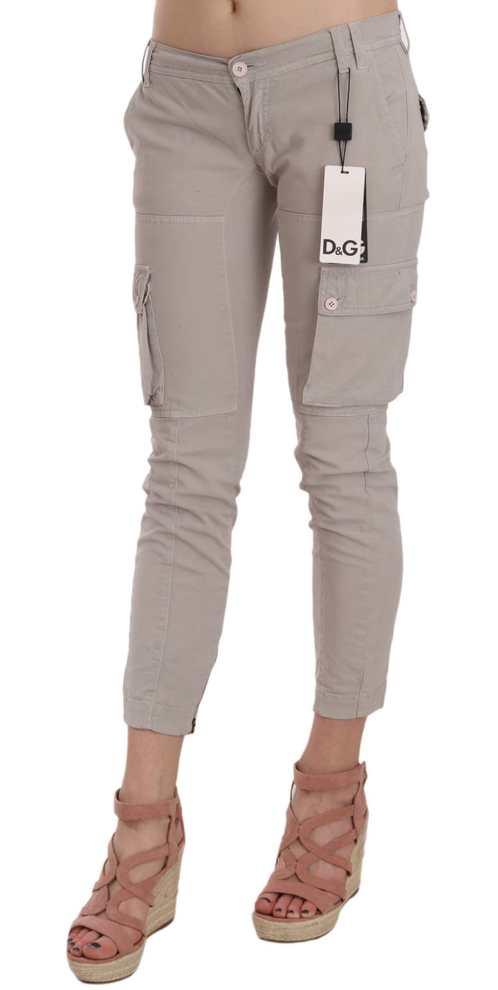 Pantalon chic en coton mélangé kaki Dolce &amp;amp; Gabbana