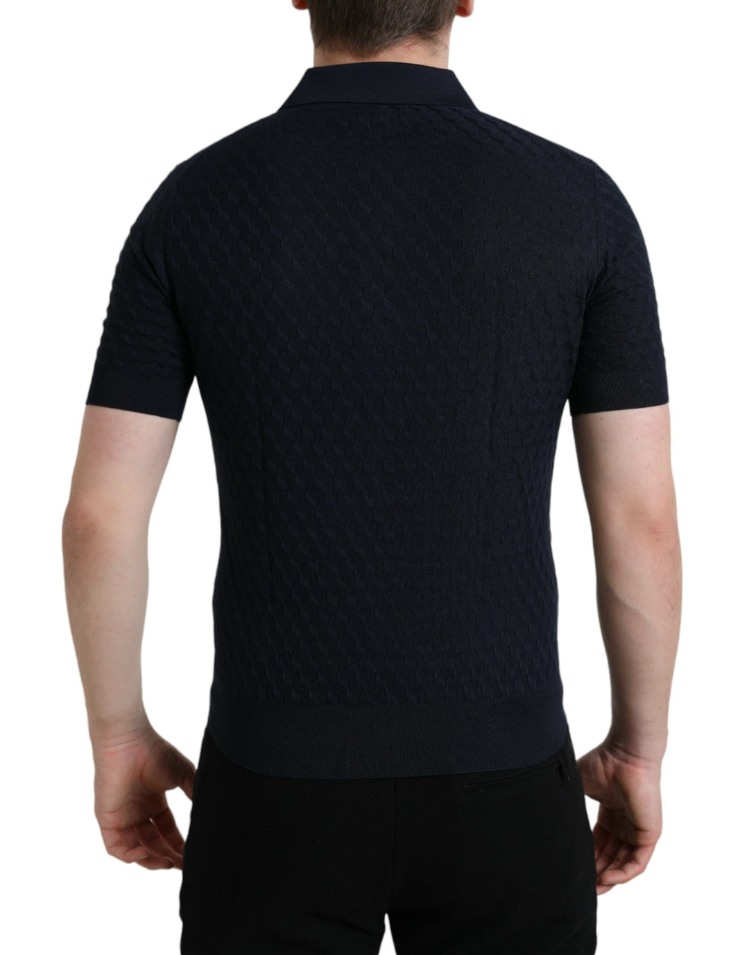 Dolce &amp; Gabbana Dark Blue Collared Short Sleeve Polo T-shirt