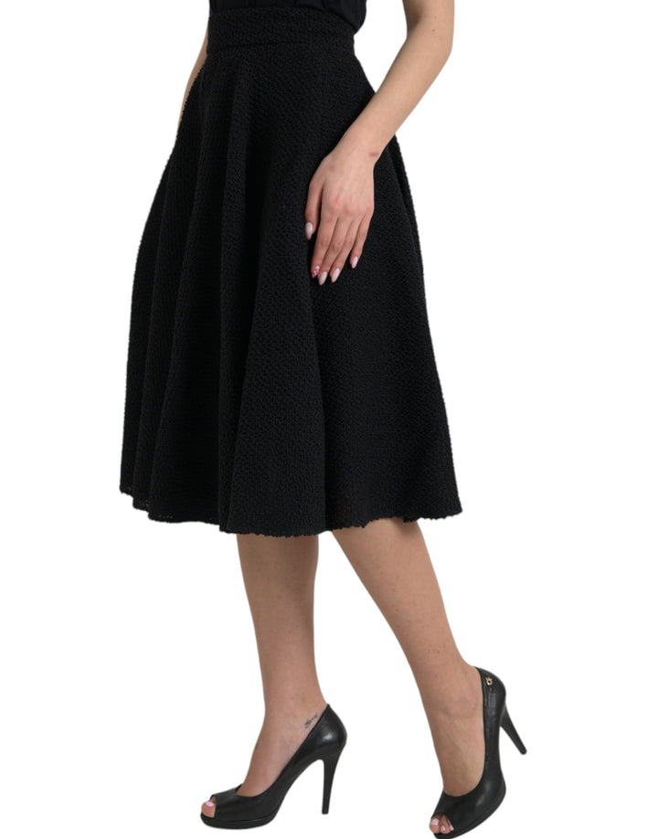 Jupe trapèze noire taille haute longueur genou Dolce &amp;amp; Gabbana