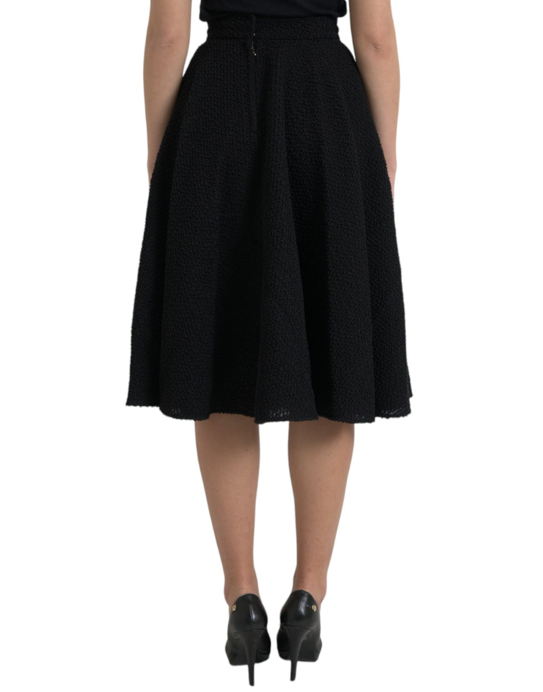Jupe trapèze noire taille haute longueur genou Dolce &amp;amp; Gabbana