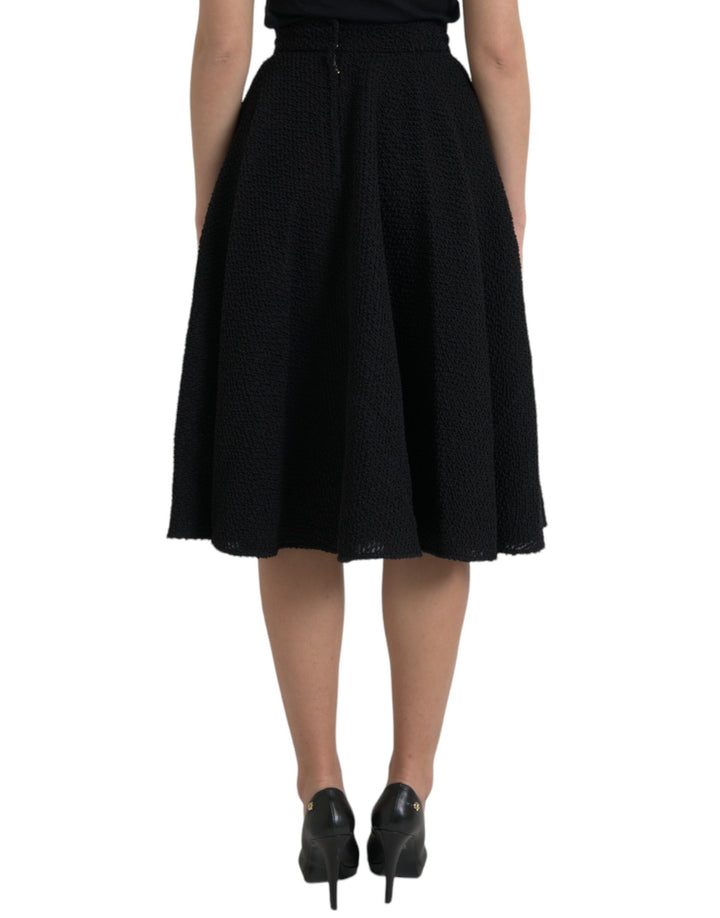 Jupe trapèze noire taille haute longueur genou Dolce &amp;amp; Gabbana