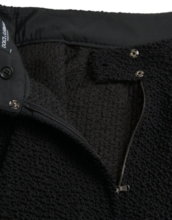 Jupe trapèze noire taille haute longueur genou Dolce &amp;amp; Gabbana