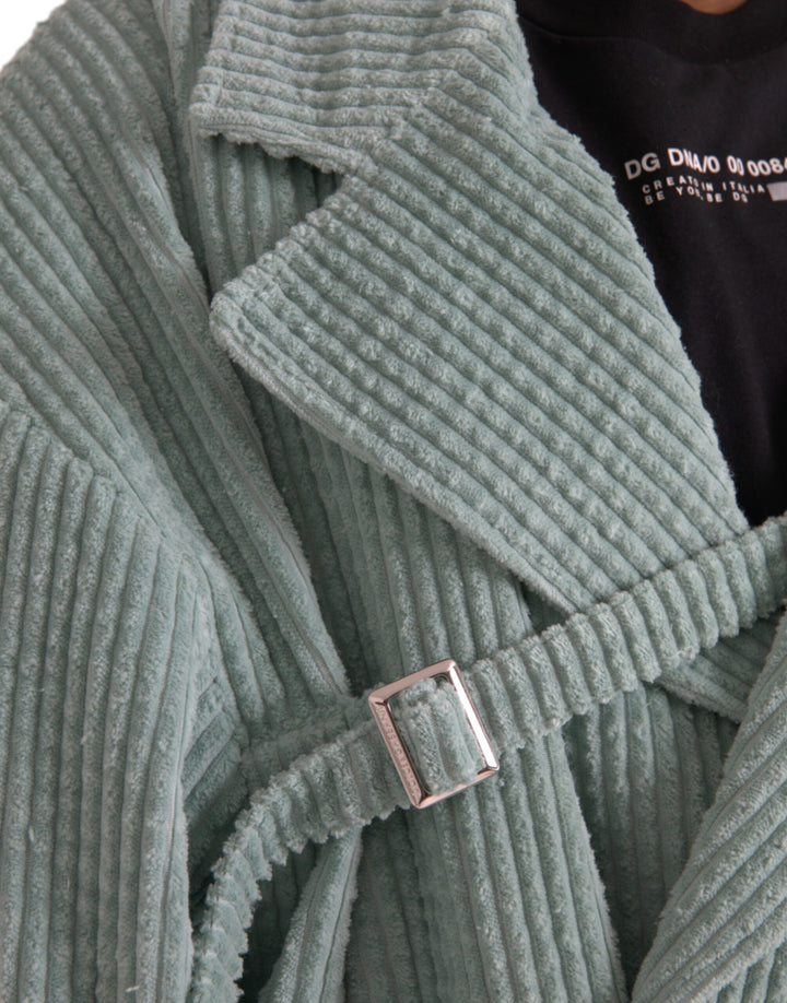 Chaqueta de pana de algodón azul con doble botonadura de Dolce &amp; Gabbana