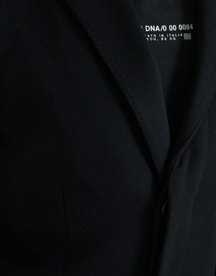 Chaqueta gabardina negra de botonadura sencilla de Dolce &amp; Gabbana