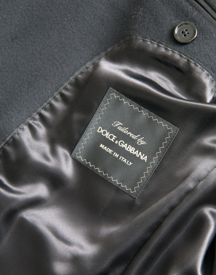 Chaqueta gabardina negra de botonadura sencilla de Dolce &amp; Gabbana