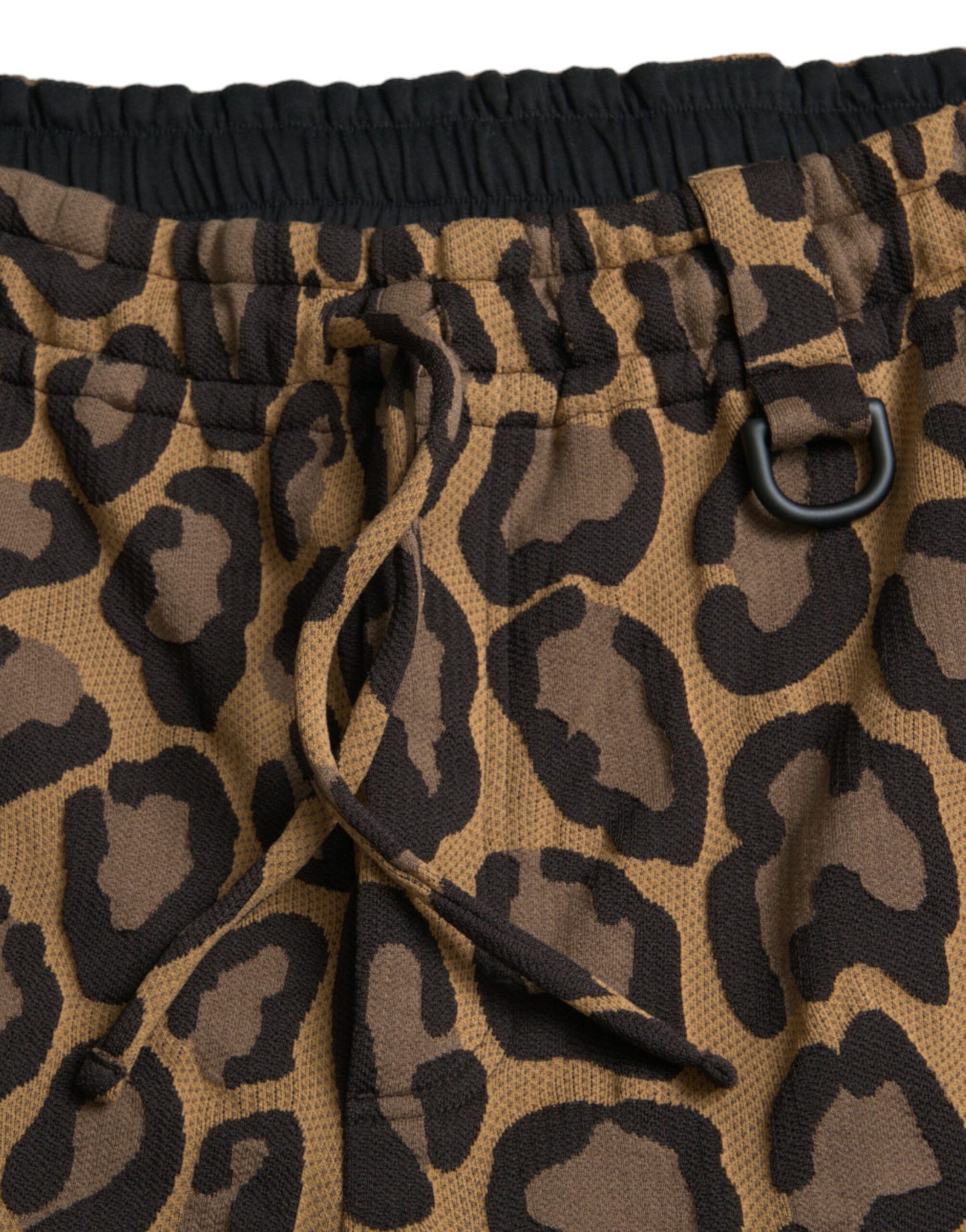 Pantalones deportivos de poliéster con estampado de leopardo marrón de Dolce &amp; Gabbana