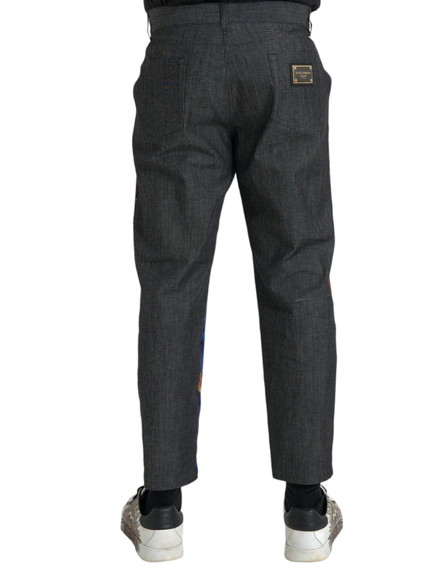 Pantalones cónicos holgados de algodón con estampado de leopardo y tigre multicolor de Dolce &amp; Gabbana