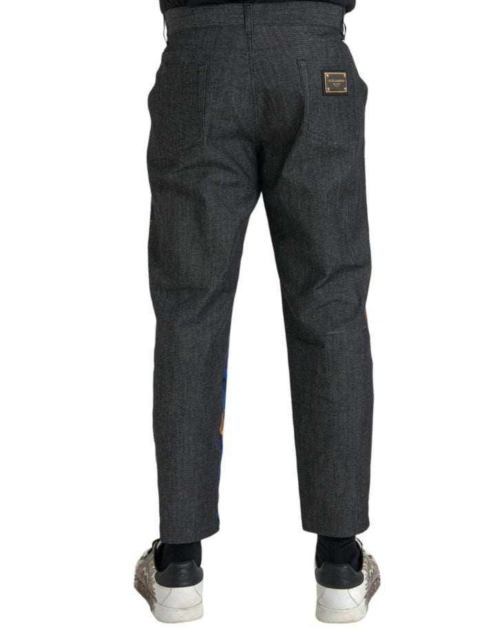 Dolce &amp; Gabbana Multicolor Tiger Leopard Cotton Loose Tapered Pants