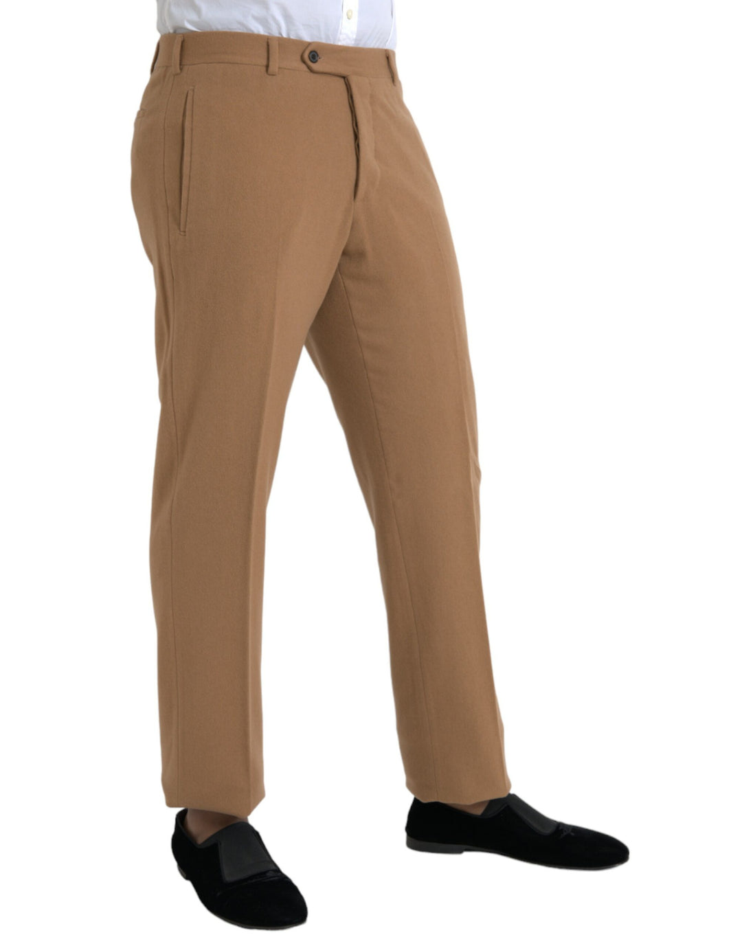 Pantalon habillé coupe droite en cachemire beige Prada pour homme