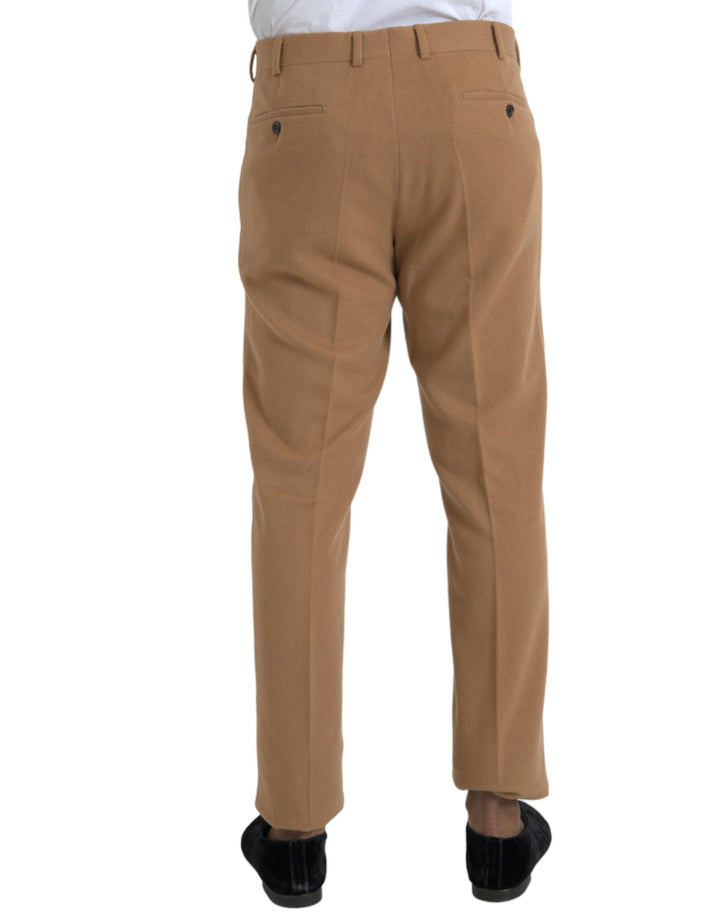 Pantalon habillé coupe droite en cachemire beige Prada pour homme