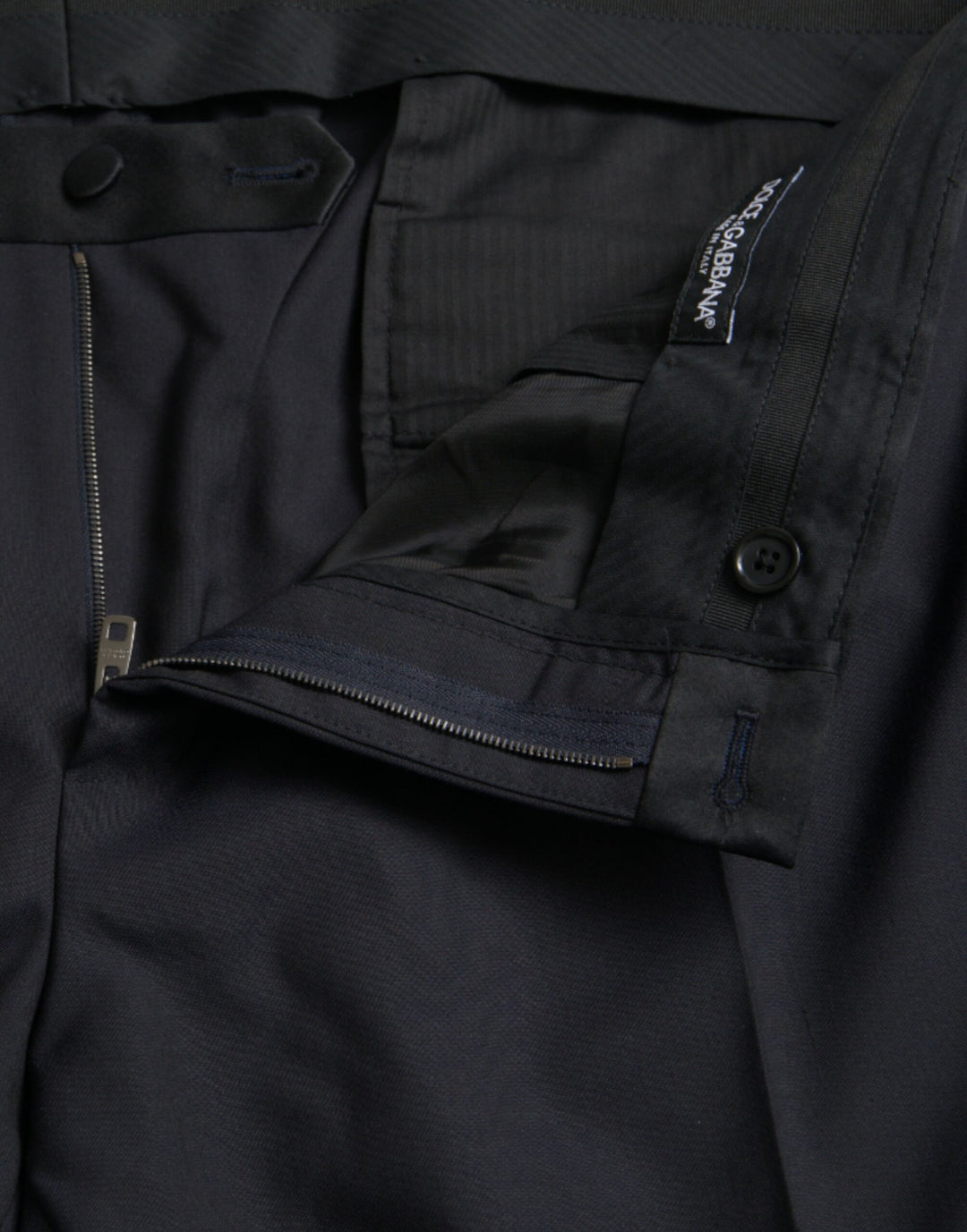 Dolce &amp; Gabbana Blue Wool Men Skinny Dress Pants