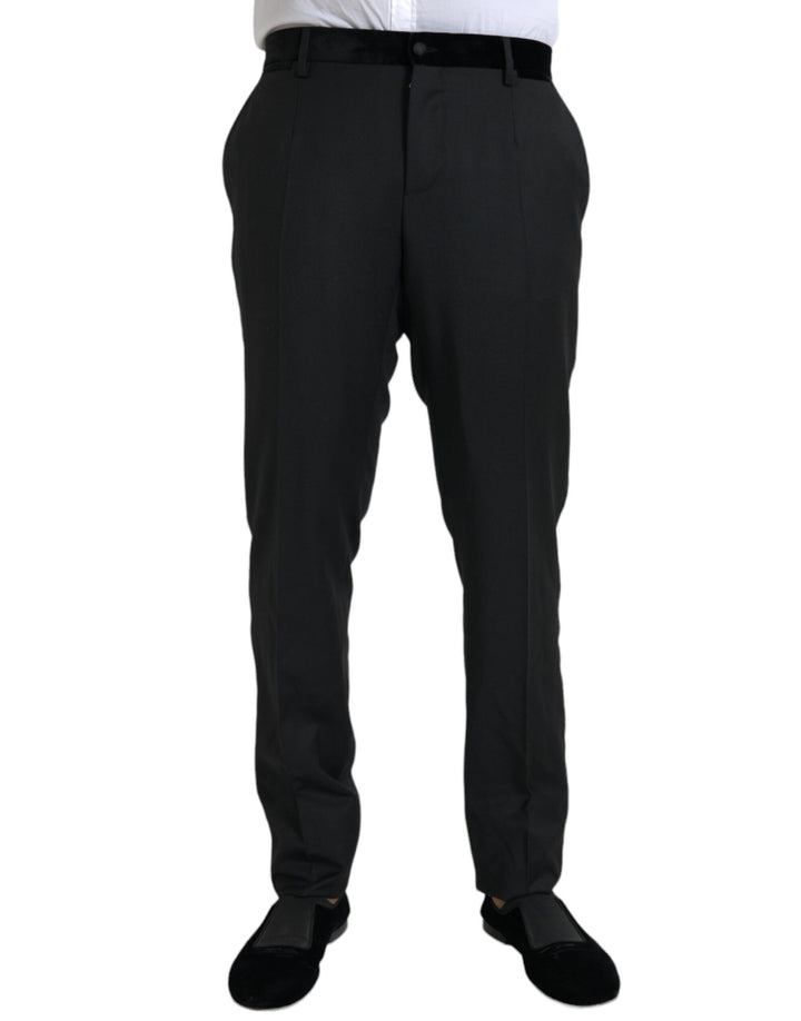 Dolce &amp; Gabbana Black Silk Men Skinny Dress Pants