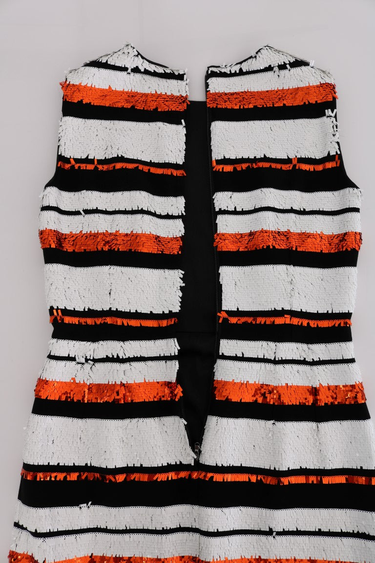 Dolce &amp; Gabbana Multicolored Striped Sequined Stretch Dress women’s dress