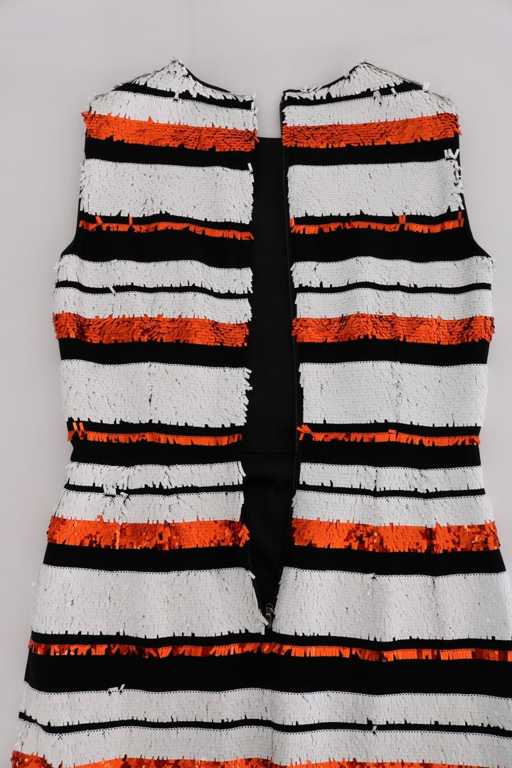 Dolce &amp; Gabbana Multicolored Striped Sequined Stretch Dress women’s dress